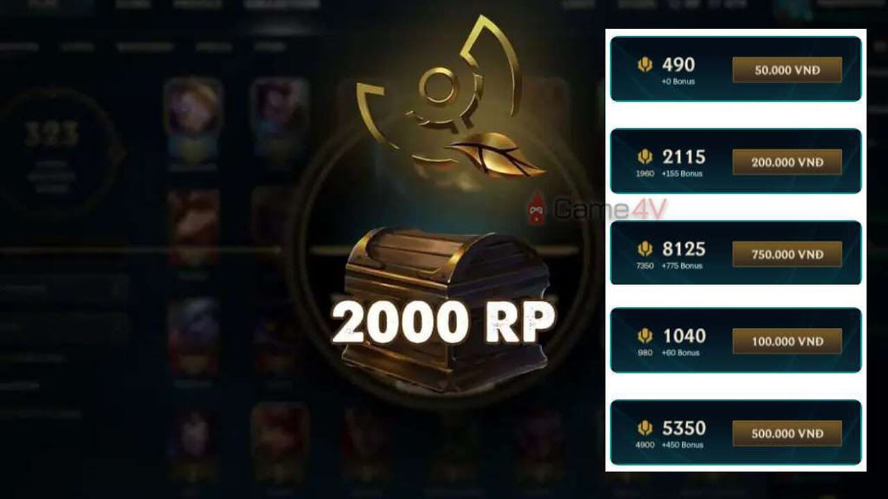 Hướng dẫn chi tiết cách nạp Liên Minh Huyền Thoại VNG 15 RP Riot Point tiền tệ dùng để mua đồ trong LMHT